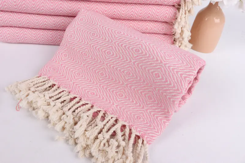 Spa Towel, Sand-resistant towel, Turkish Towel Beach Towel, Travel towel, Embroidered Towel, Bachelor Party Gifts, 70x40 Cotton Zigzag Diamond Towel - 4