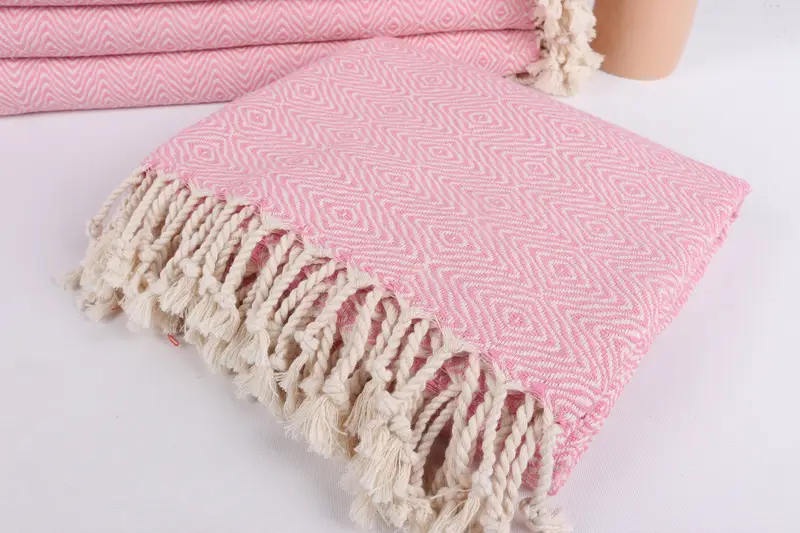 Spa Towel, Sand-resistant towel, Turkish Towel Beach Towel, Travel towel, Embroidered Towel, Bachelor Party Gifts, 70x40 Cotton Zigzag Diamond Towel - 5