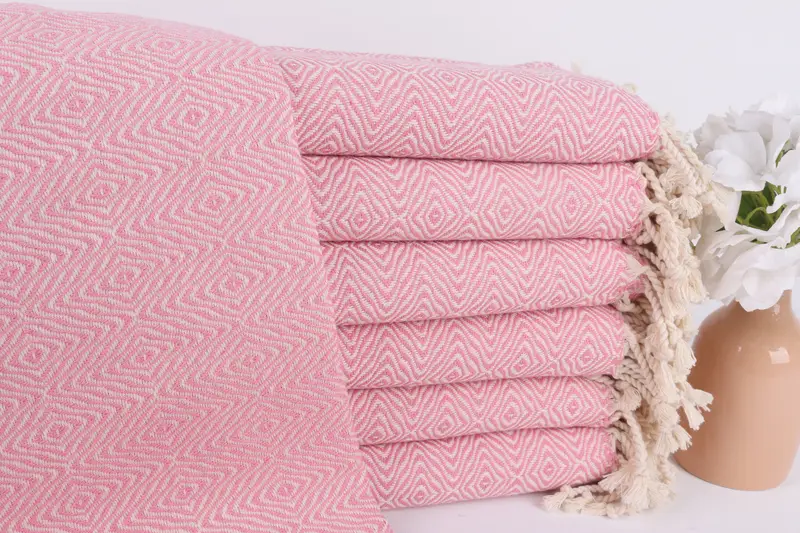 Spa Towel, Sand-resistant towel, Turkish Towel Beach Towel, Travel towel, Embroidered Towel, Bachelor Party Gifts, 70x40 Cotton Zigzag Diamond Towel - 1