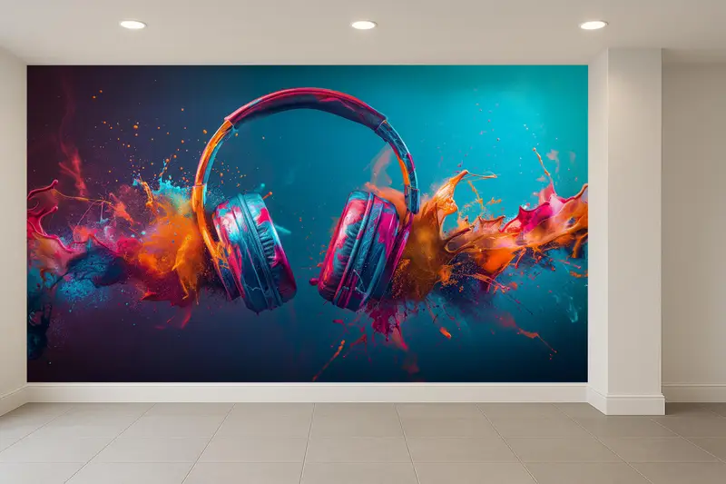 Zarif Baskılı Duvar Kağıdı: Canlı Boyalar, Soyut Tasarım