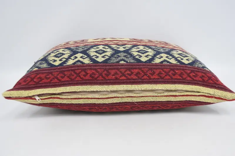 Pillow Cover, Ethnical Kilim Rug Pillow, 20x28 Red Pillow Sham, Morroccon Kilim Cushion Pillow Case, Home Decor Pillow, Turkish Pillow - 6