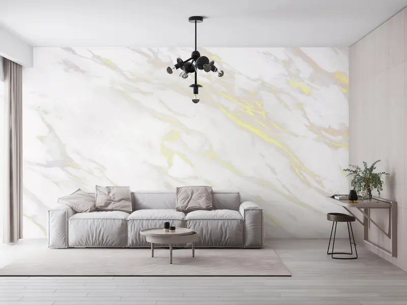 Elegante goldfarbene, abstrakte Marmor-Tapete für luxuriöses Dekor