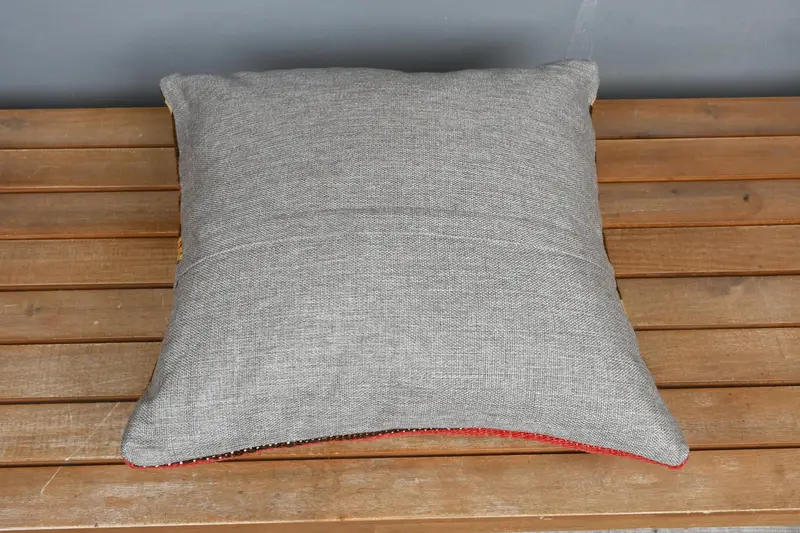 Kilim Pillow, Handwoven Pillow Cover Pillow Cover, Cushion, 18x18 Brown Pillow, Home Decor Pillow, Ethnical Kilim Rug Pillow - 5