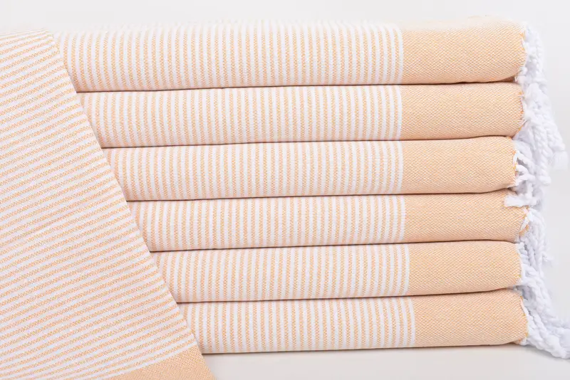 Monogram Kitchen Towel Mustard 1 Striped Hand Towel, 40x18 Inches