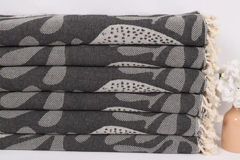 100x92 Cotton Whale Design Towel, Housewarming Gift, Unique Gift, Wedding Favors, Custom Wedding Gifts, Wedding Anniversary Gift, Turkish Bedspread - 4