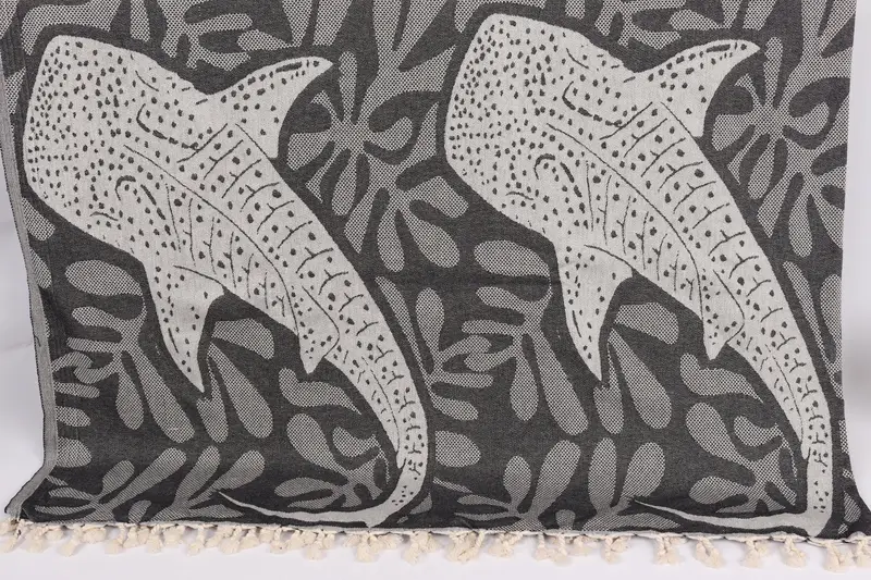 100x92 Cotton Whale Design Towel, Housewarming Gift, Unique Gift, Wedding Favors, Custom Wedding Gifts, Wedding Anniversary Gift, Turkish Bedspread - 1