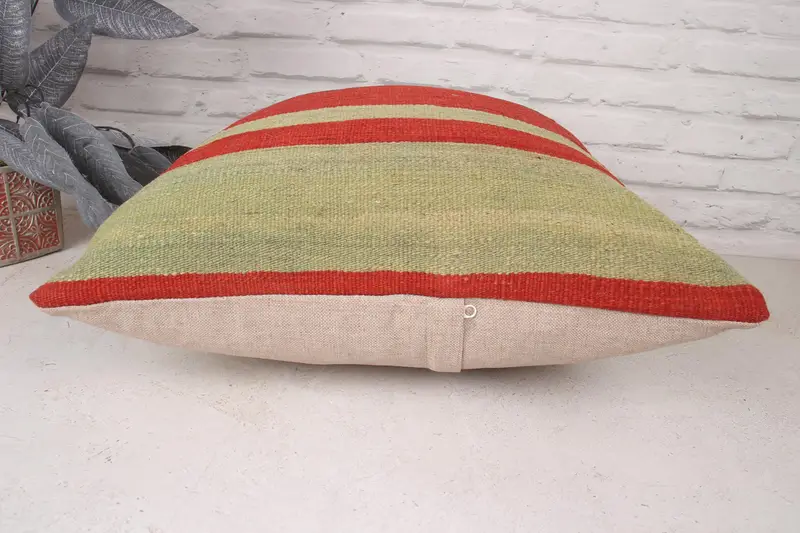 Antique Pillows, Interior Designer Pillow, Throw Kilim Pillow, 20x20 Red Pillow Case, Authentic Pillow Cover, Bed Cushion Cover, Cushion - 5