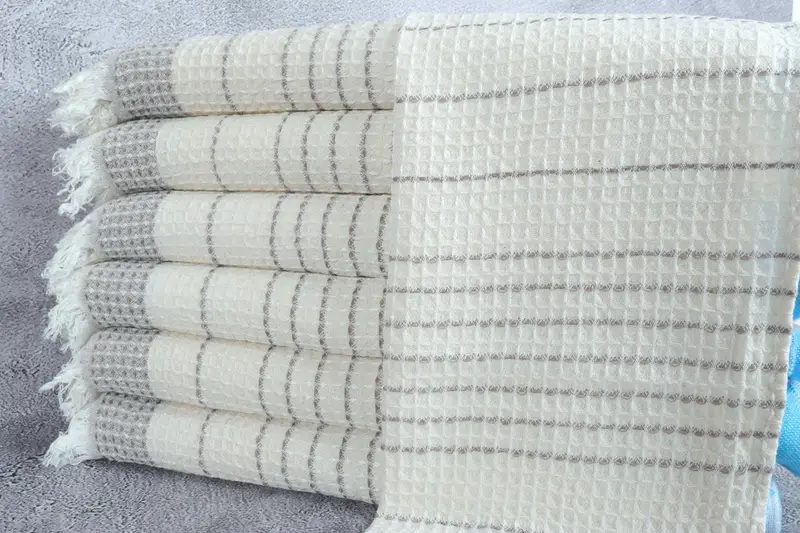 Özel el havlu, organik çay havlu, gelin duş iyilikleri, banyo havlu, 40x20 pamuklu waffle havlu, onun için kişiselleştirilmiş hediye, nedime hediyeleri - 1
