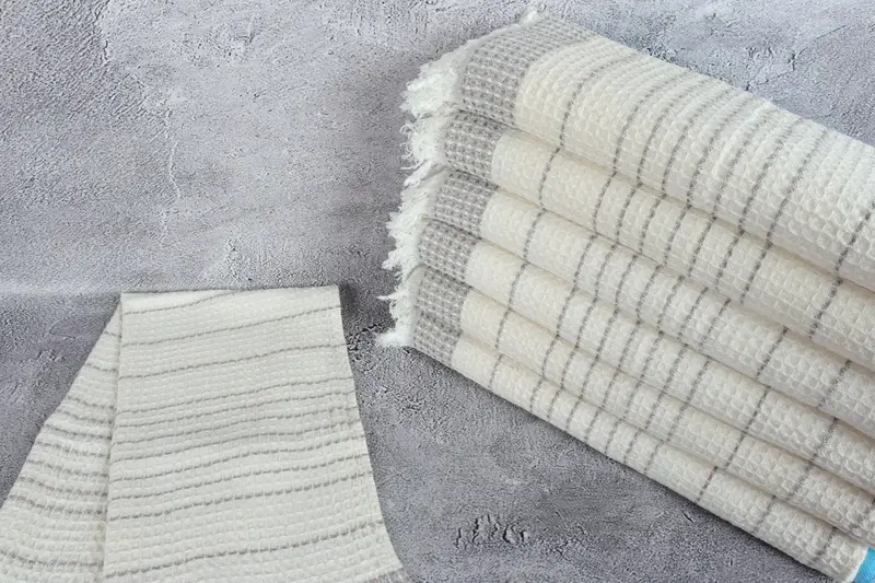 Özel el havlu, organik çay havlu, gelin duş iyilikleri, banyo havlu, 40x20 pamuklu waffle havlu, onun için kişiselleştirilmiş hediye, nedime hediyeleri - 2