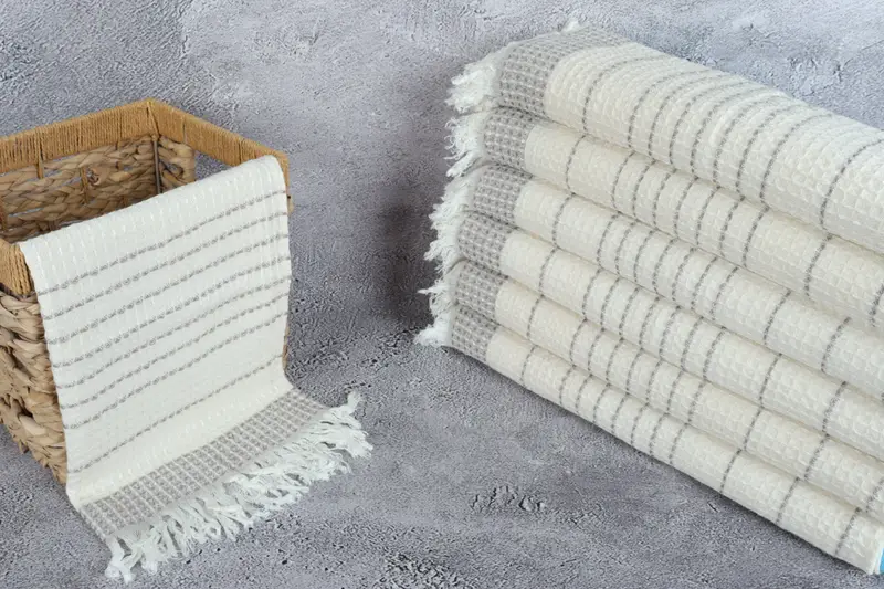 Özel el havlu, organik çay havlu, gelin duş iyilikleri, banyo havlu, 40x20 pamuklu waffle havlu, onun için kişiselleştirilmiş hediye, nedime hediyeleri - 3