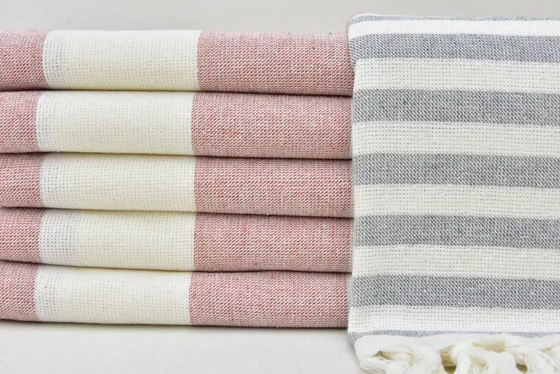Custom Turkish Towel, Bathroom Towels, Personalized Kitchen Towel, Turkish Tea Towel, Gym Towel, 36x18 Cotton Striped Terry Towel, Custom Tea Towel - 5