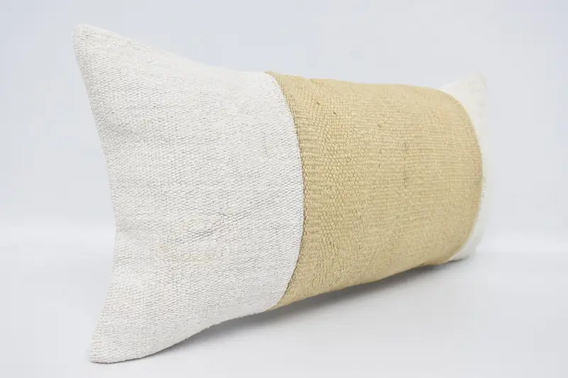 Indoor Pillow Cover, Vintage Kilim Pillow, Turkish Pillow, 12x24 Beige Cushion Cover, Vintage Pillow, Cushion Cover, Yoga Cushion Cover - 3
