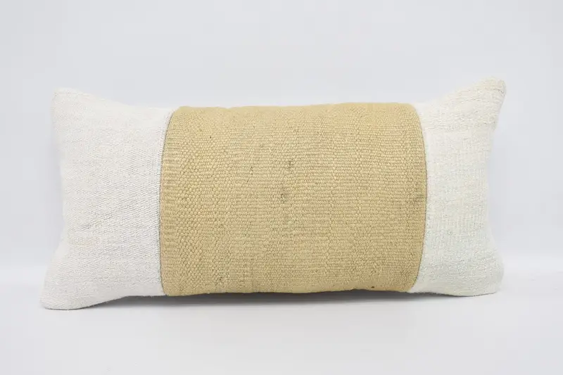 Indoor Pillow Cover, Vintage Kilim Pillow, Turkish Pillow, 12x24 Beige Cushion Cover, Vintage Pillow, Cushion Cover, Yoga Cushion Cover - 1