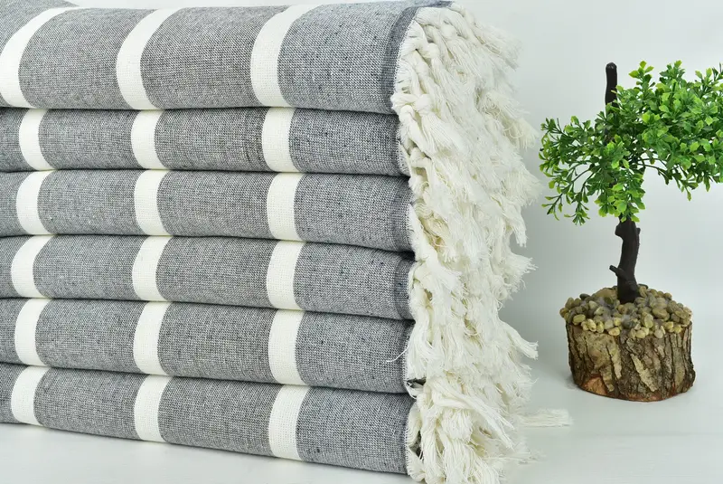 Large Turkish Towel, Valentines Day Gift Idea, Bachelorette Party Gift, Personalized Gifts, Best Wedding Gift, 64x40 Cotton Striped Towel - 3
