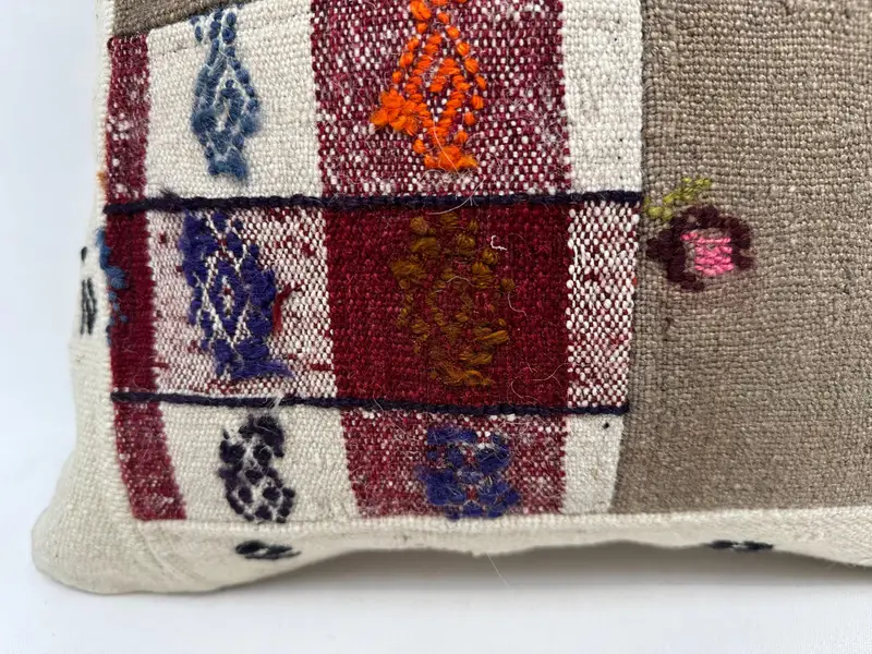 18x18 Beige Cushion Cover, Gift Pillow, Cushion Cover, Kilim Pillow Cover, Handmade Kilim Cushion, Authentic Cushion Case - 2