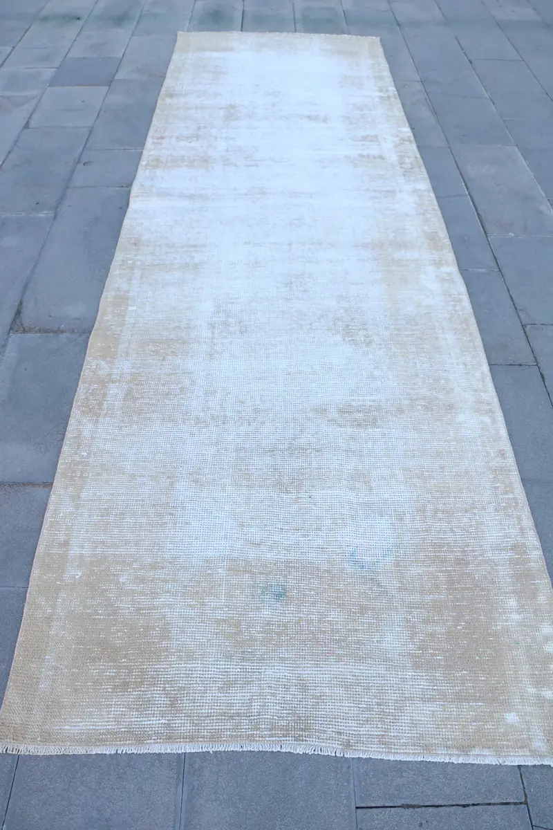 Elegant Bej & Kahverengi İkat Halı, 110x360 cm Şık Dekor