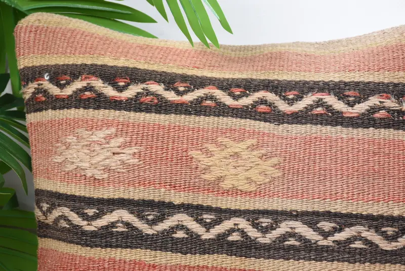 Customized Pillow, 14x14 Beige Cushion, Pillow for Sofa, Pillow Cover, Boho Pillow, Ethnic Pillow Case, Gift Pillow, Nomadic Pillow Case - 2