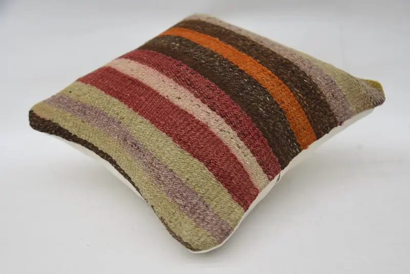 14x14 Red Pillow Sham, Handmade Kilim Cushion, Pillow Sham, Ethnical Kilim Rug Pillow, Kilim Cushion Sham, Natural Cushion Case - 6