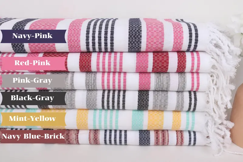 70x36 Cotton Striped Towel, Cotton towel, Beach Towel Monogram, Turkish bath towel, Gift For Her, Beach Theme Wedding Gift, Welcome Wedding Gift - 1
