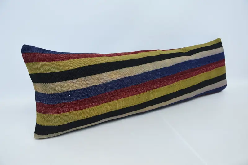 Pillow Cover, Ikat Pillow Case, 16x48 Brown Cushion Cover, Vintage Kilim Pillow, Boho Pillow Sham Cover, Turkish Pillow, Square Throw Pillow - 3
