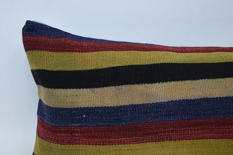 Pillow Cover, Ikat Pillow Case, 16x48 Brown Cushion Cover, Vintage Kilim Pillow, Boho Pillow Sham Cover, Turkish Pillow, Square Throw Pillow - 2