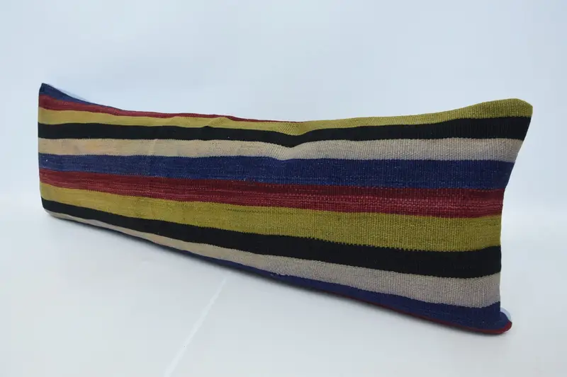 Pillow Cover, Ikat Pillow Case, 16x48 Brown Cushion Cover, Vintage Kilim Pillow, Boho Pillow Sham Cover, Turkish Pillow, Square Throw Pillow - 4
