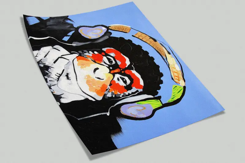 Thinking Monkey Painting, Paper Wall Art, Banksy Monkey Wall Mural, Bright Wall Paper, 3d Wall Paper, Graffiti Monkey Wall Paper, - 9