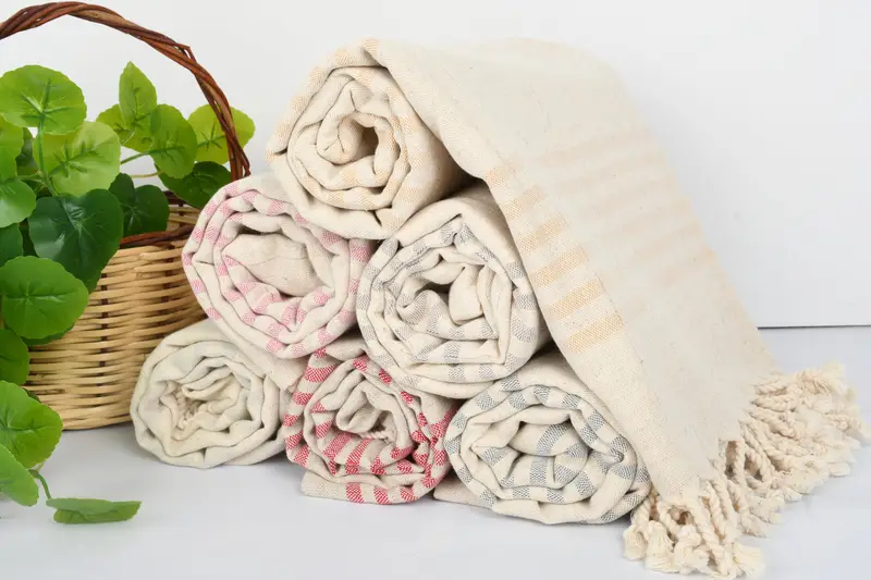 Peshtemal beach towel with unique design, Bridal Shower Favor, Soft towel, Gift For Him, Personalized Turkish Towel, 70x40 Linen Striped Towel - 5