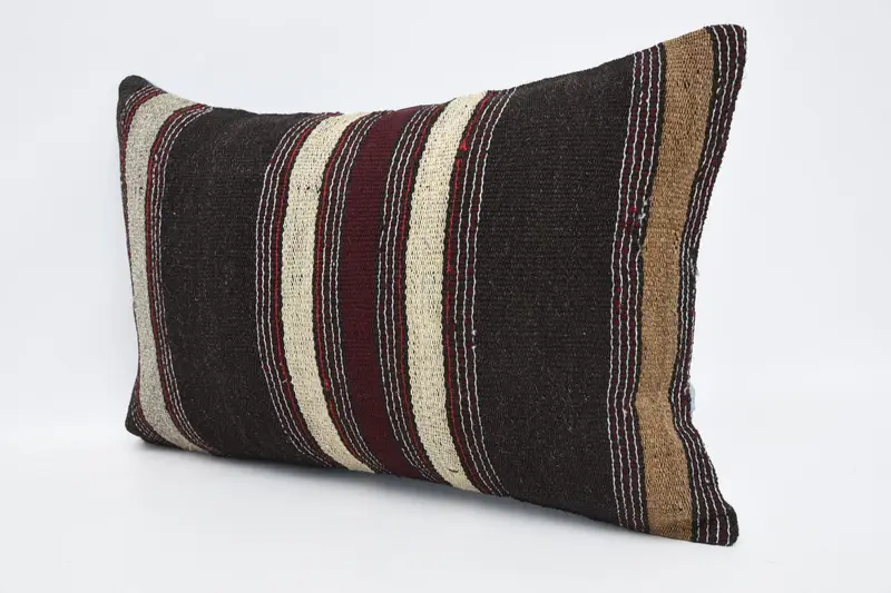 Christmas Pillow Sham, 16x24 Brown Pillow Sham, Cushion Cover, Pillow for Couch, Kilim Rug Cushion, Pillow for Sofa, Interior Designer Pillow - 4