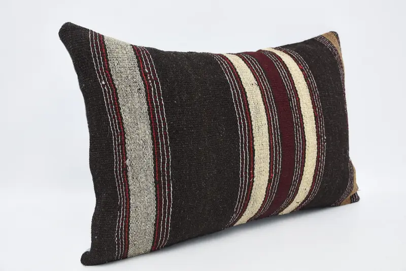 Christmas Pillow Sham, 16x24 Brown Pillow Sham, Cushion Cover, Pillow for Couch, Kilim Rug Cushion, Pillow for Sofa, Interior Designer Pillow - 3