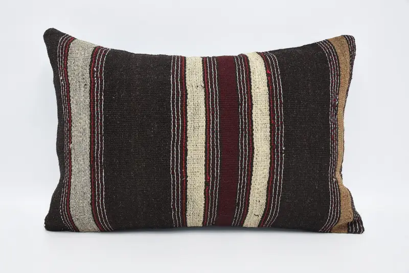 Christmas Pillow Sham, 16x24 Brown Pillow Sham, Cushion Cover, Pillow for Couch, Kilim Rug Cushion, Pillow for Sofa, Interior Designer Pillow - 1