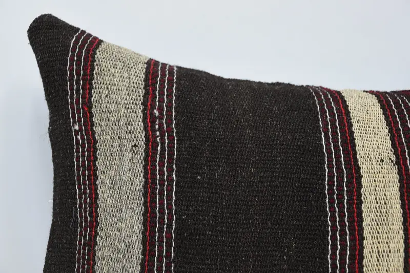 Christmas Pillow Sham, 16x24 Brown Pillow Sham, Cushion Cover, Pillow for Couch, Kilim Rug Cushion, Pillow for Sofa, Interior Designer Pillow - 2