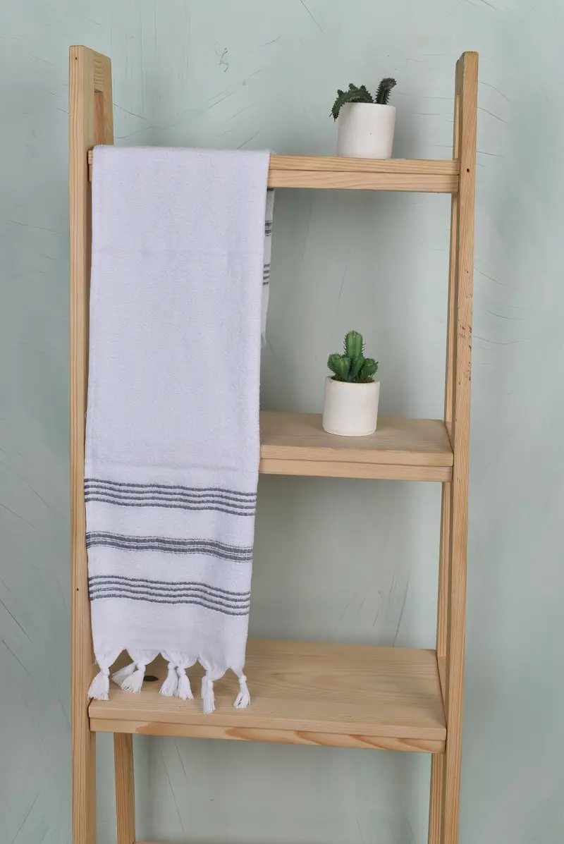 Turkish Hand Towel, Bridesmaid Towel, Bridesmaid Gift Towel, Bathroom Towels, Personalized Kitchen Towel, 40x18 Cotton Striped Terry Towel - 8