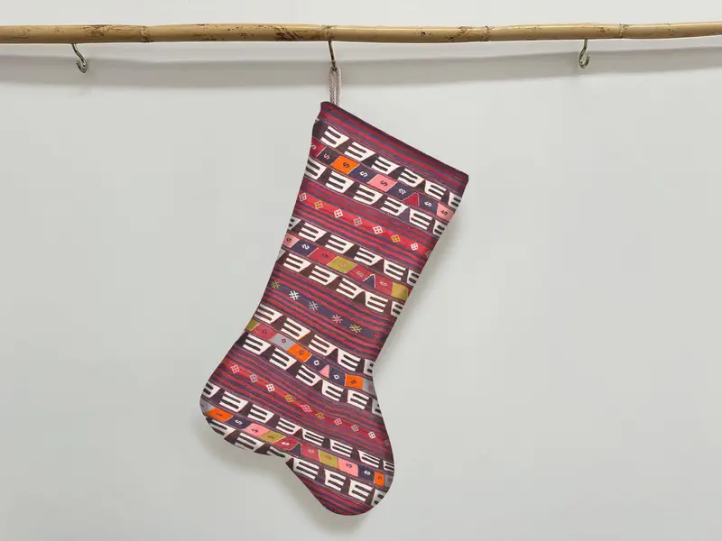 Festive Print Holiday Stocking: Vintage Xmas Design