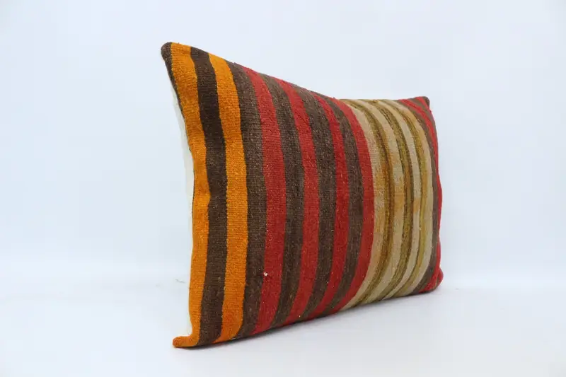 20x28 Brown Pillow Cover, Bolster Pillow, Turkish Kilim Pillow, Patio Pillow Cover, Pillow Sham, Kilim Pillow, Patio Cushion Case, Turkish Pillow - 3
