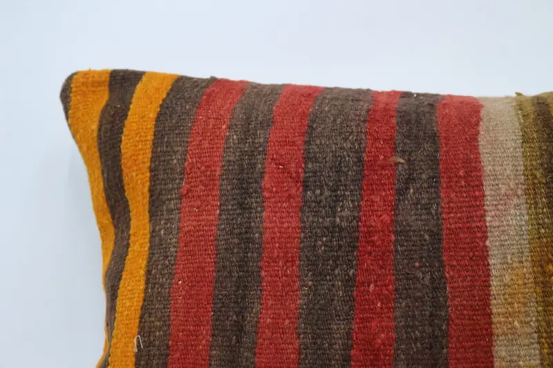 20x28 Brown Pillow Cover, Bolster Pillow, Turkish Kilim Pillow, Patio Pillow Cover, Pillow Sham, Kilim Pillow, Patio Cushion Case, Turkish Pillow - 2