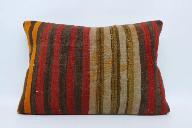 20x28 Brown Pillow Cover, Bolster Pillow, Turkish Kilim Pillow, Patio Pillow Cover, Pillow Sham, Kilim Pillow, Patio Cushion Case, Turkish Pillow - 1