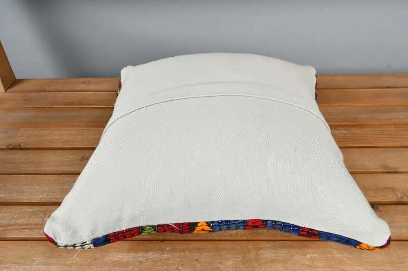 16x16 Red Pillow Sham, Throw Kilim Pillow, Natural Cushion Case, Cushion, Vintage Kilim Pillow, Kilim Cushion Sham, Ethnic Throw Pillow Cover - 5