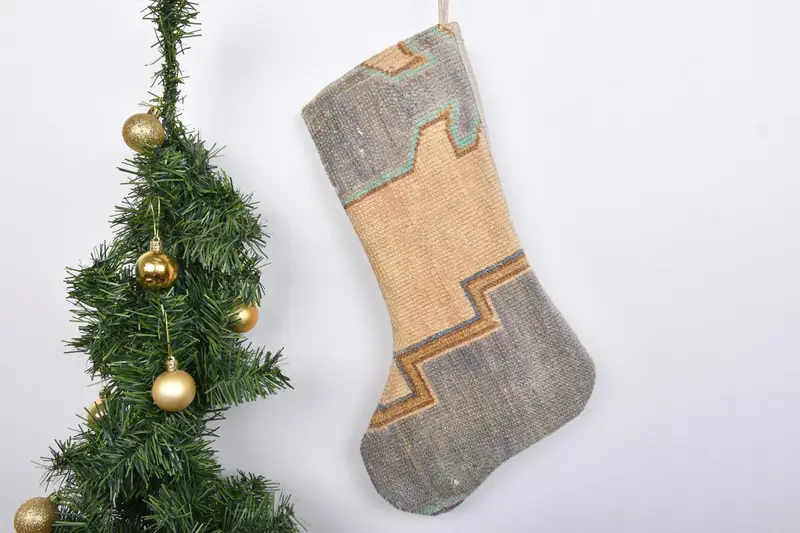 Festive Christmas Ornaments Pattern, 7 Inch Wide Christmas Stocking