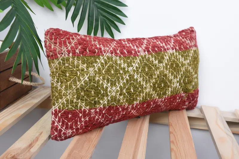 Decorative Throw Pillow Case, Handmade Kilim Cushion, Pillow for Sofa, Customized Pillow, Pillow, Pillow for Couch, 8x16 Red Cushion Cover - 4