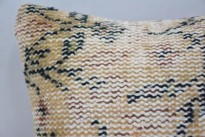 Cushion Cover, Antique Pillows, Shabby Chic Pillow Sham, Rustic Pillow Case, Ethnical Kilim Rug Pillow, 14x14 Beige Pillow Sham, Kilim Pillow Cover - 2