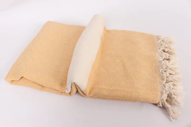 Best Wedding Gift, 96x80 Cotton Diamond Towel, Wedding Favors, Aesthetic Blanket, Spa Gift, Organic Throw, Bachelorette Gifts, Woven Throw Blanket - 6