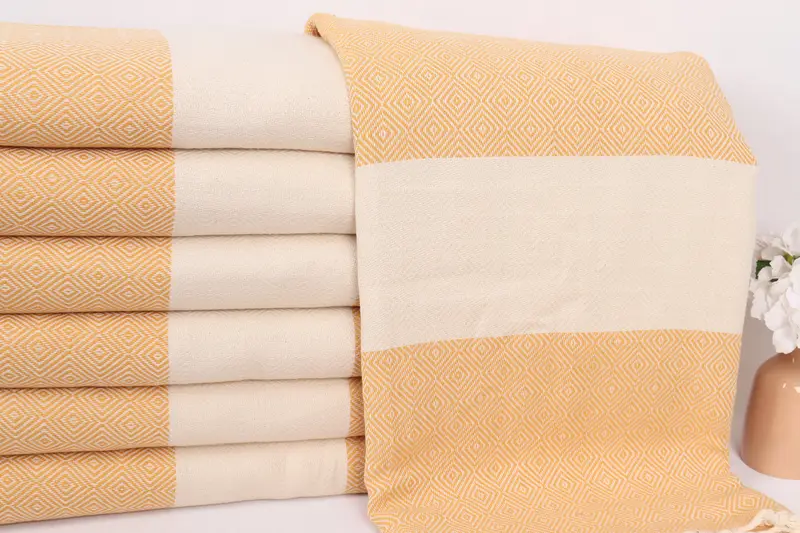 Best Wedding Gift, 96x80 Cotton Diamond Towel, Wedding Favors, Aesthetic Blanket, Spa Gift, Organic Throw, Bachelorette Gifts, Woven Throw Blanket - 2