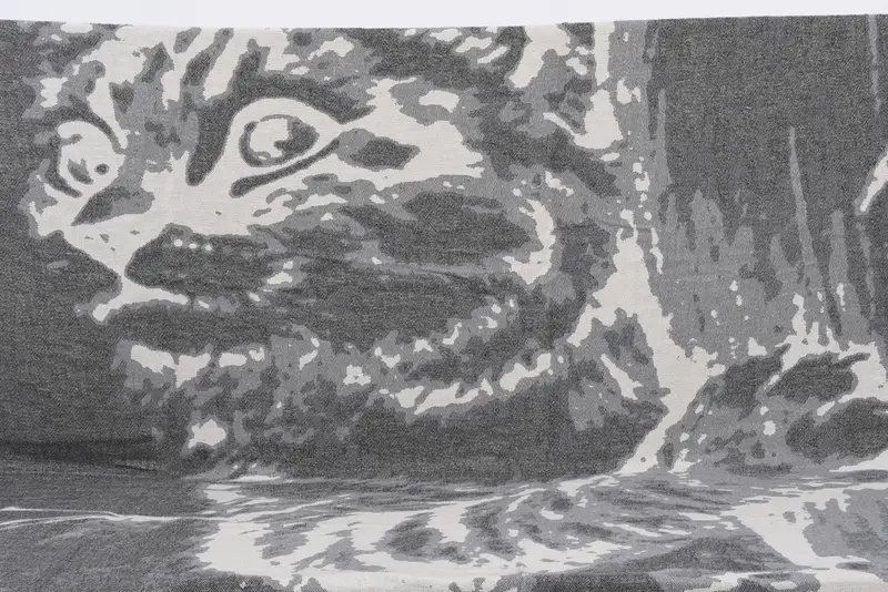 Custom Beach Blanket Black Cat Design, Organic Cotton, 95x79 Inches