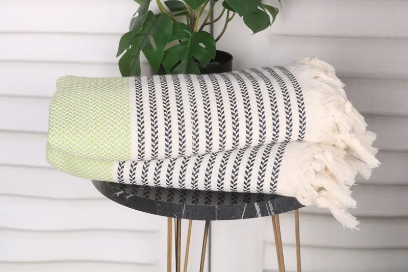 Summer Towel, Fouta towel, Turkish bath towel, 70x40 Cotton Striped Towel, Bridal Shower Gift, Beach Size Towel, Bridesmaid Gifts Personalized - 3