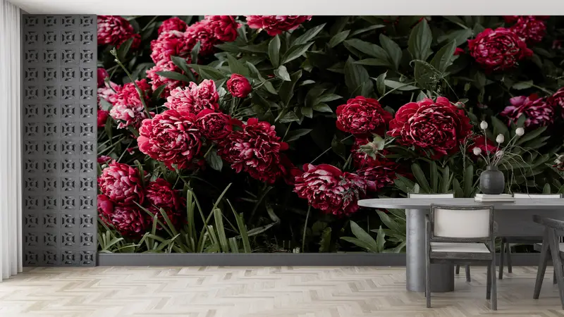 Peony Flower Wall Mural,Wall Paper Peel and Stick,Bright Wall Paper,Peony Wall Decor,Modern Wall Paper,Floral Wall Mural, - 6