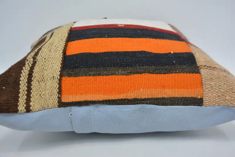 Decorative Throw Pillow Cover, Vintage Pillow, Turkish Pillow, Boho Pillow Sham Cover, 18x18 Orange Cushion Case, Pillow Sham, Hippie Throw Cushion - 5