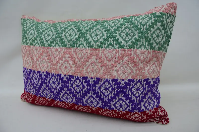 Pillow, 16x24 Green Pillow Cover, Turkish Pillow, Knitted Pillow Cover, Kilim Cushion Sham, Armchair Cushion Case, Throw Kilim Pillow - 3