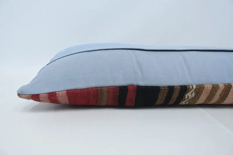 Vintage Pillow, Pillow Case, Nautical Throw Cushion Cover, Throw Kilim Pillow, Antique Pillows, 12x48 Red Cushion Cover - 6