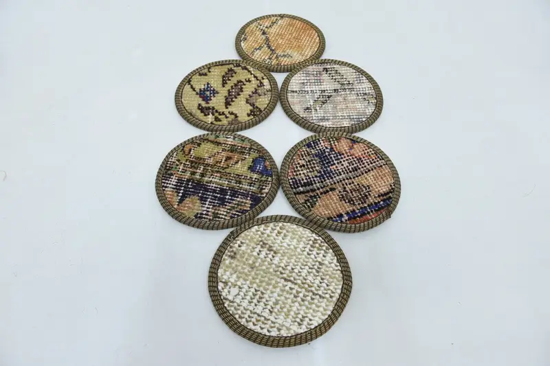 Bohemian Beige & Bronze Round Coaster, Versatile Table Decor